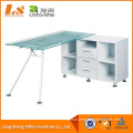 Office Furniture Glass Computer Desk With Cabinet